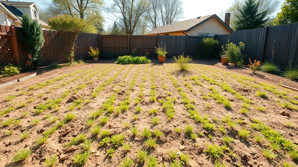 Transformed, clean backyard canvas ready for new planting.